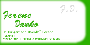 ferenc damko business card